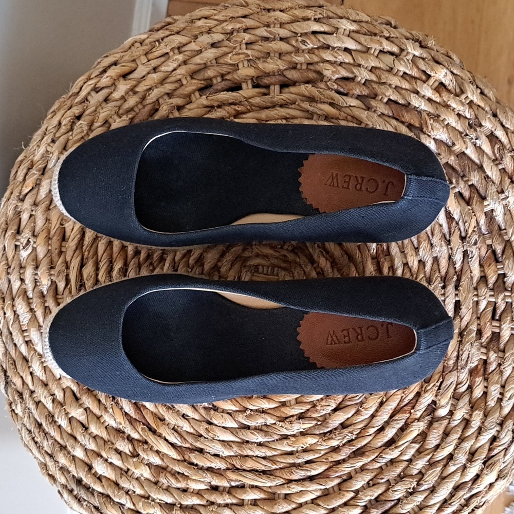 J.Crew Womens Seville Black Canvas Slip On‎ Platform Espadrille Sandals 9.5 - Picture 6 of 9